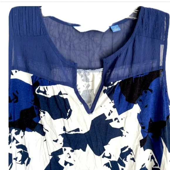 Simply Vera Sleeveless Top Womens XS Hi Lo Hem Sheer Neckline Lightweight - Picture 1 of 7